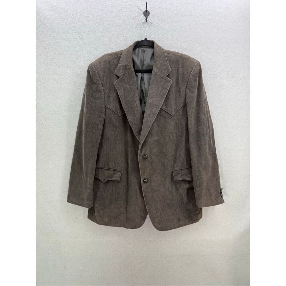 Circle S Mens Brown Corduroy Elbow Patches Western Sport Coat Blazer Size 46R